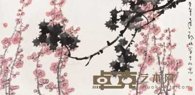 邓林 壬午（2002年）作 红梅 镜心 67.4×136cm